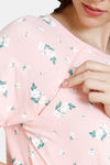Zivame Maternity Cotton Knee Length Nightdress - English Rose — thumbnail 7